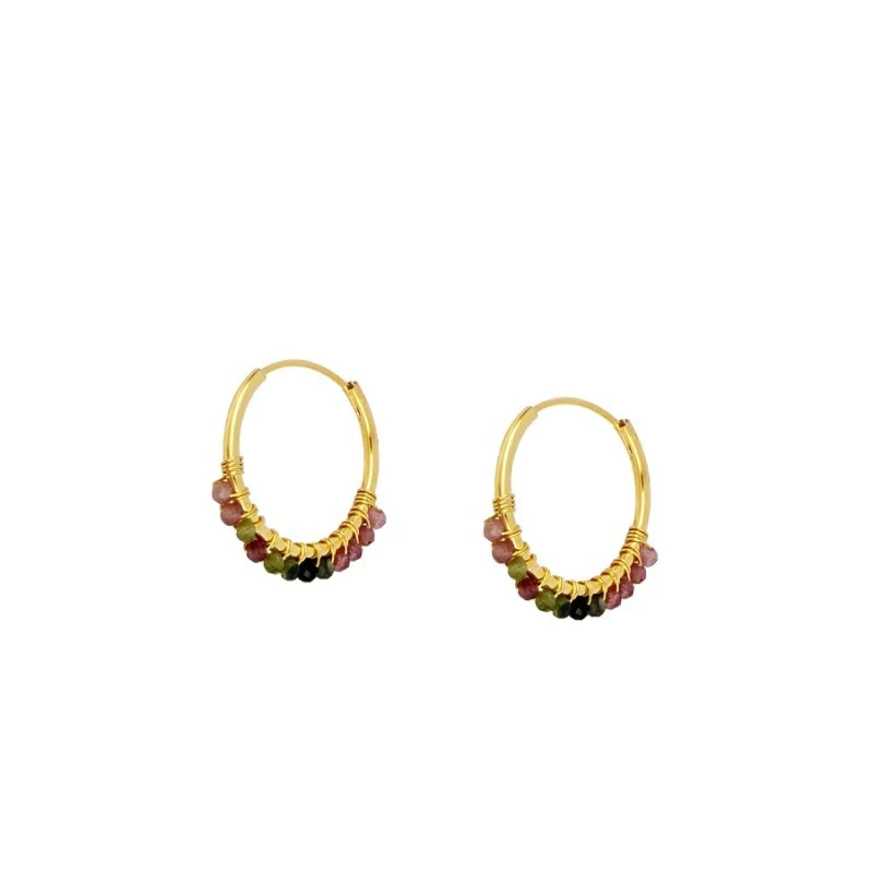 Pendientes mini hoops turmalina