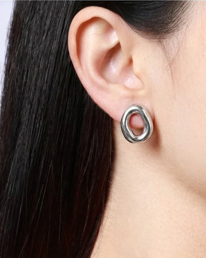 Pendientes mini round silver - Image 2