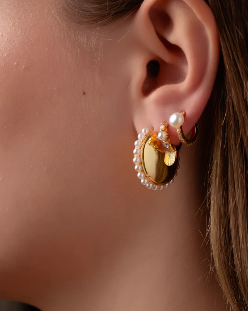 Pendientes Pearl Shine mini Silver - Image 2