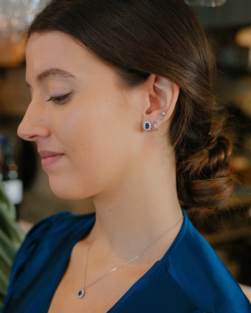 Pendientes Rosetón Zafiro - Image 2