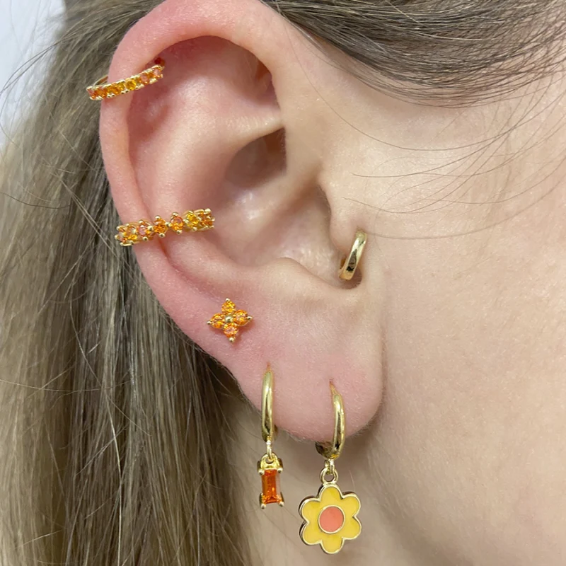 Piercing flower naranja - Image 2