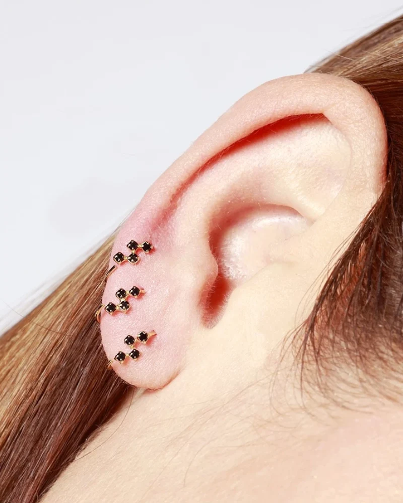 Piercing tres circonitas Black Silver - Image 2