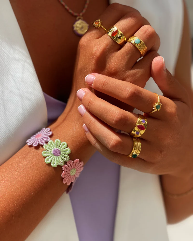 Pulsera Polo flowers White - Image 2