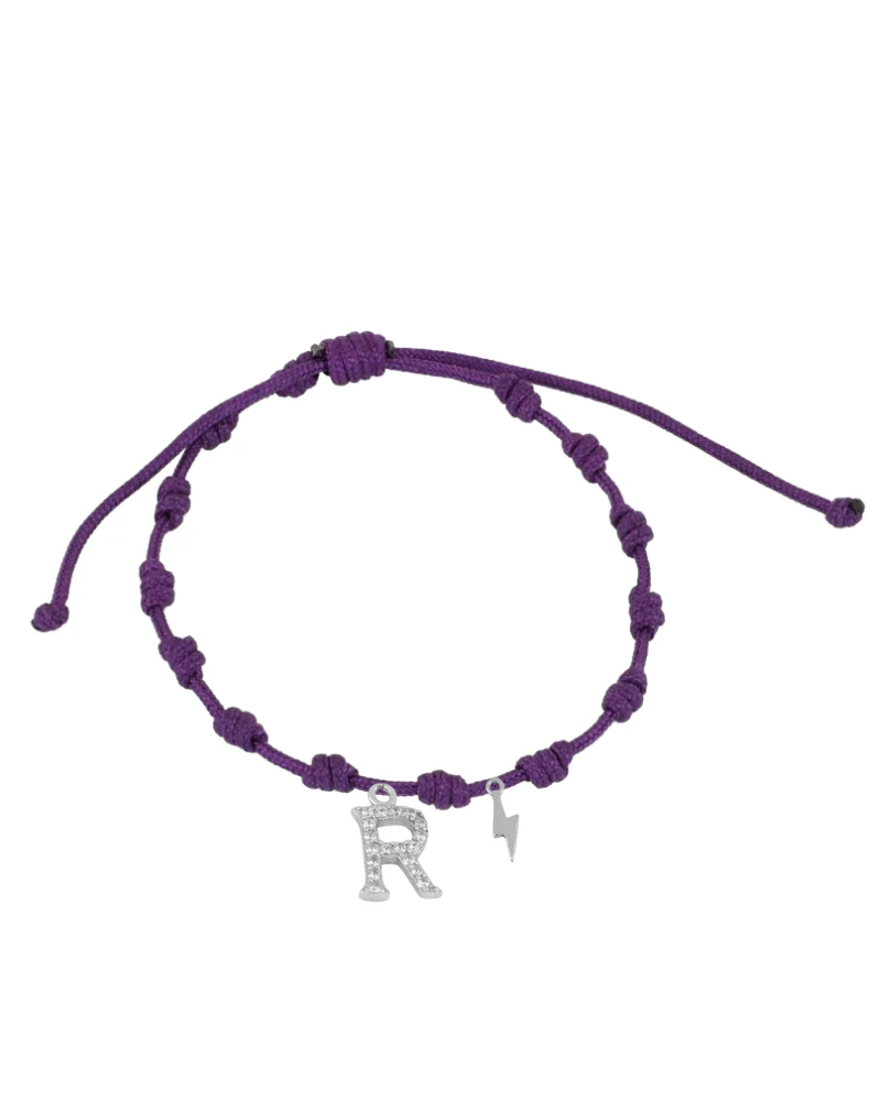 Pulsera recuerdos Inicial circonitas Power Lila oscuro - Image 3