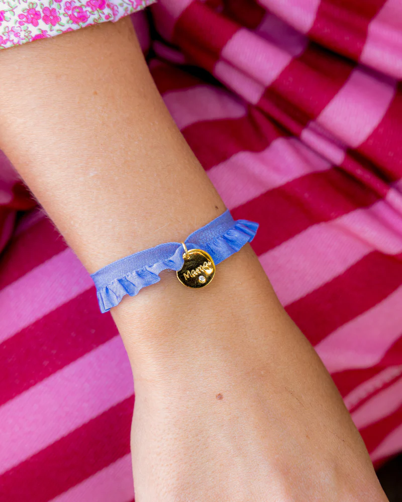 Pulsera semirizo lavanda Mamá plaquita circonita - Image 2