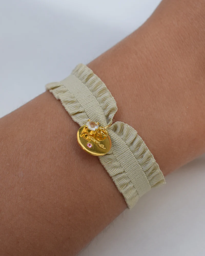 Pulsera rizo Mamá beige - Image 2