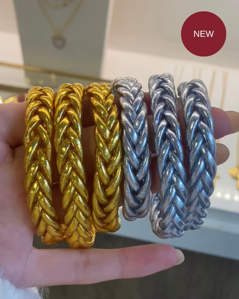 Pulseras Pan de Oro Trenzadas