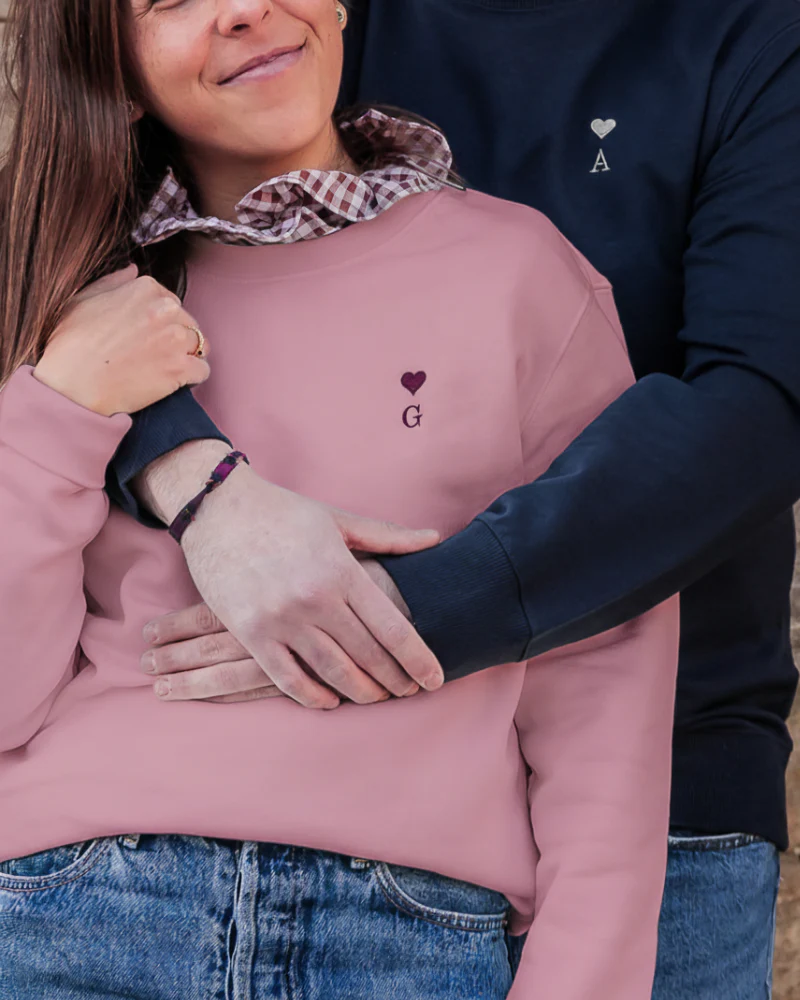 Sudadera personalizada Heart rosa empolvado (mujer) - Image 4