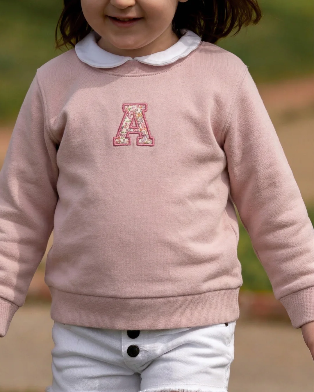 Sudadera personalizada Inicial mini rosa