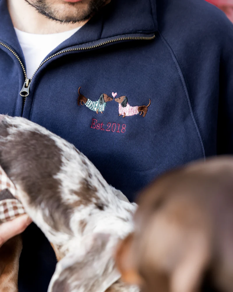 Sudadera personalizada Love Dachshund Cuello Zip - Image 3