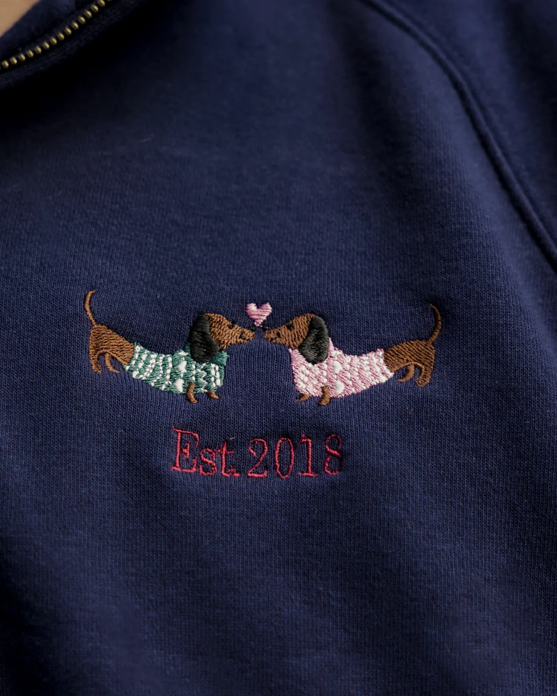 Sudadera personalizada Love Dachshund Cuello Zip - Image 4