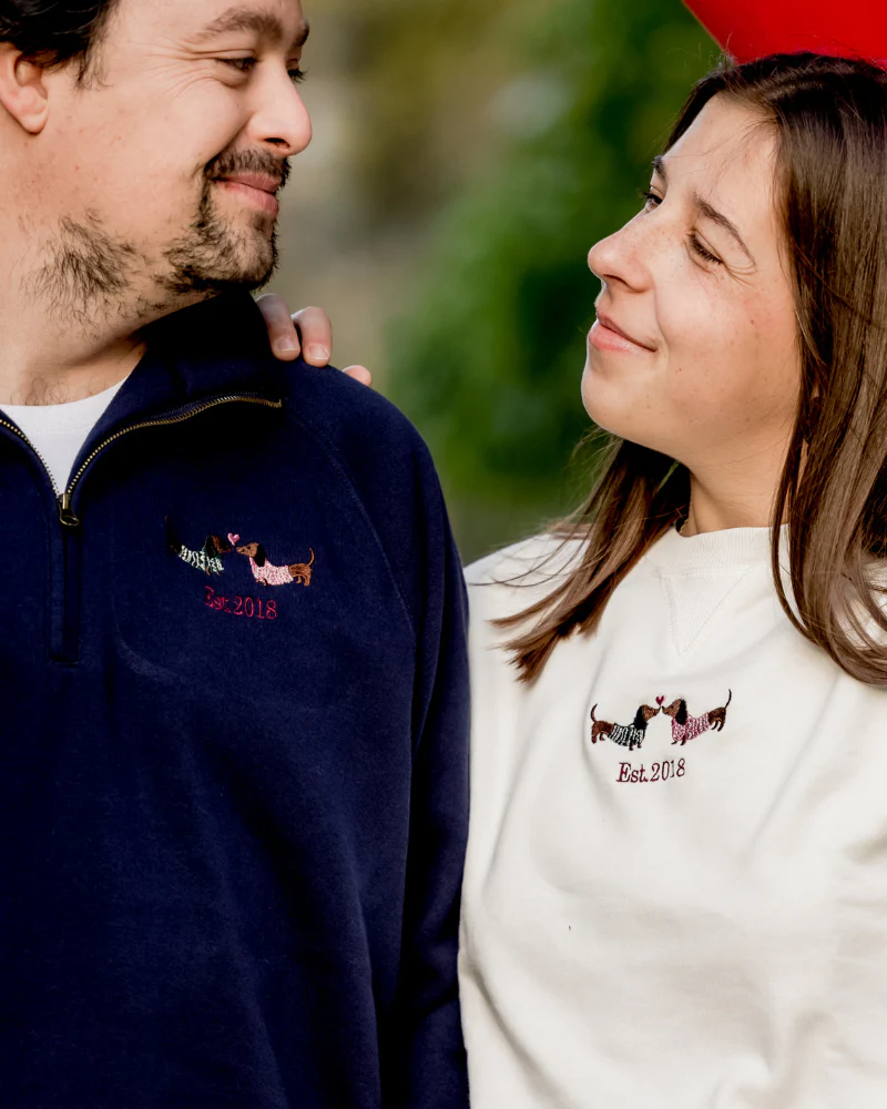 Sudadera personalizada Love Dachshund Cuello Zip - Image 7