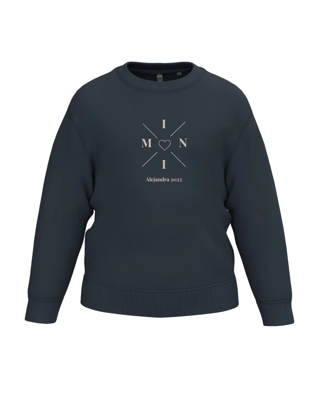 Sudadera personalizada mini cruz corazón azul marino - Image 2