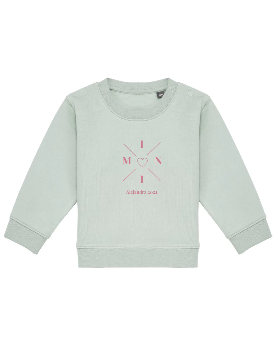 Sudadera personalizada mini cruz corazón verde mint - Image 4