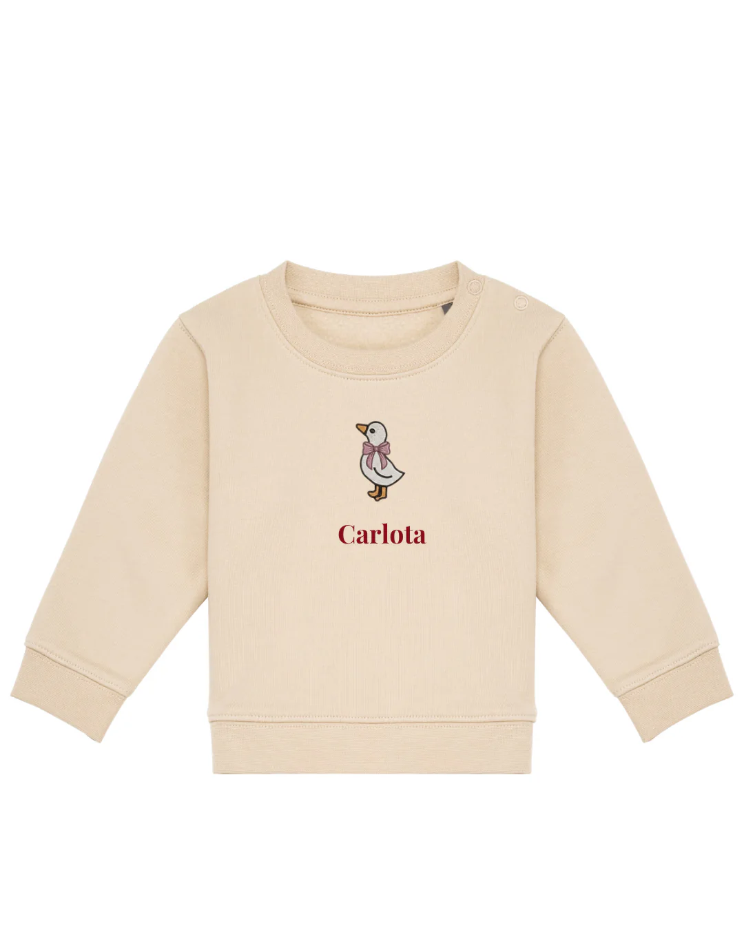 Sudadera personalizada mini pato niña beige - Image 2