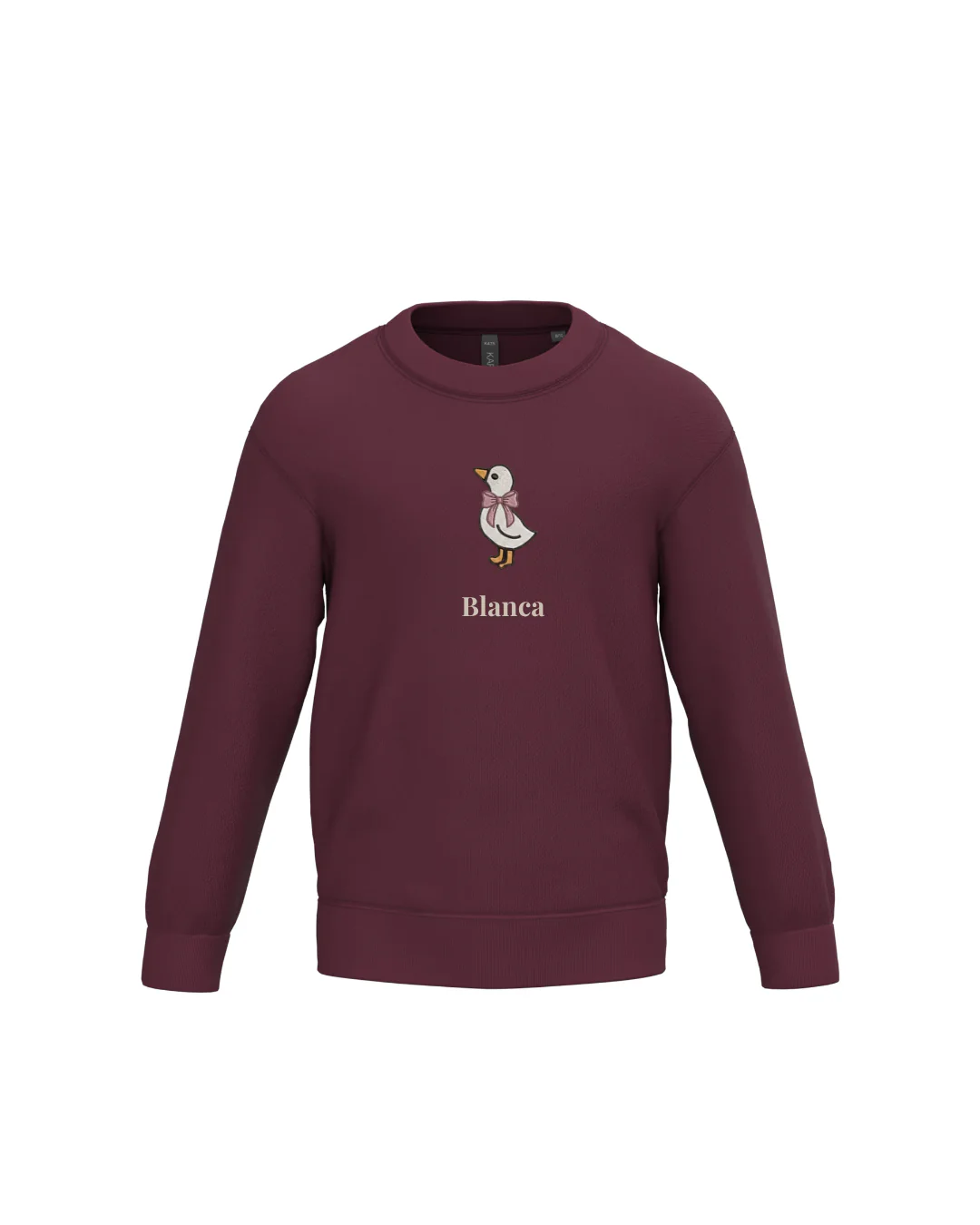 Sudadera personalizada mini pato niña granate - Image 2
