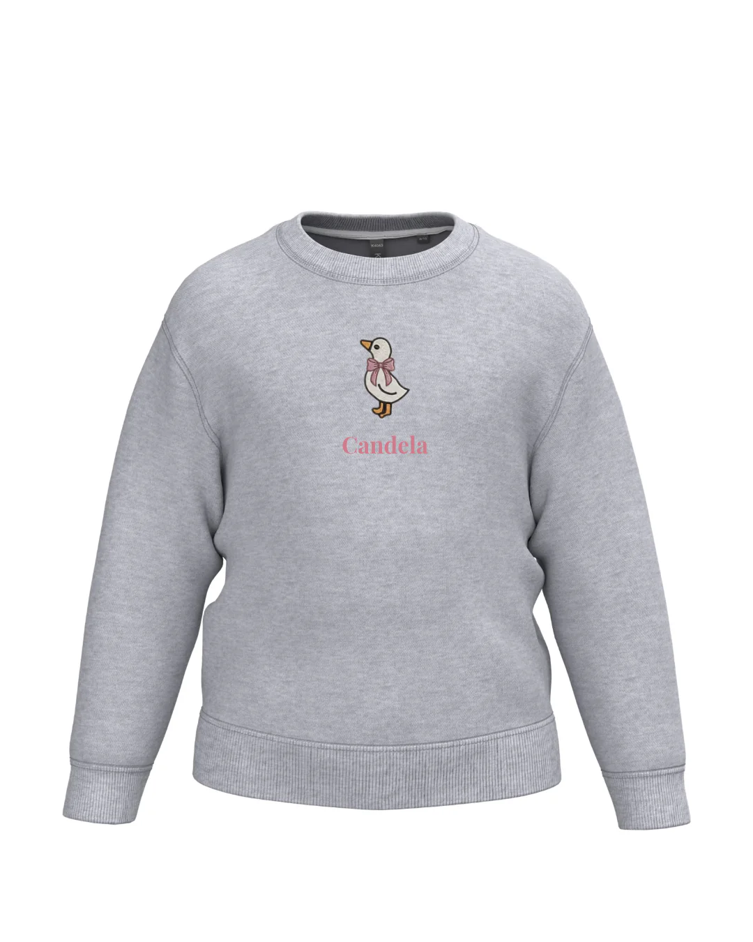 Sudadera personalizada mini pato niña gris - Image 2