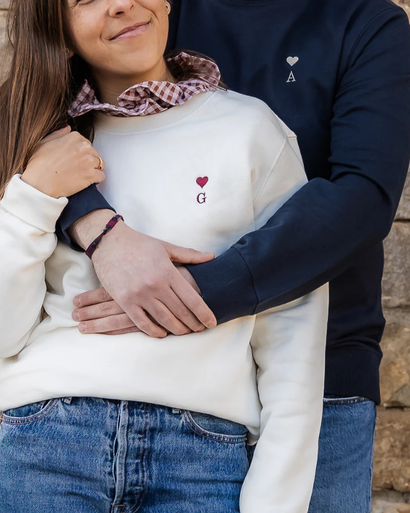 Sudadera unisex personalizada Heart Azul marino - Image 6