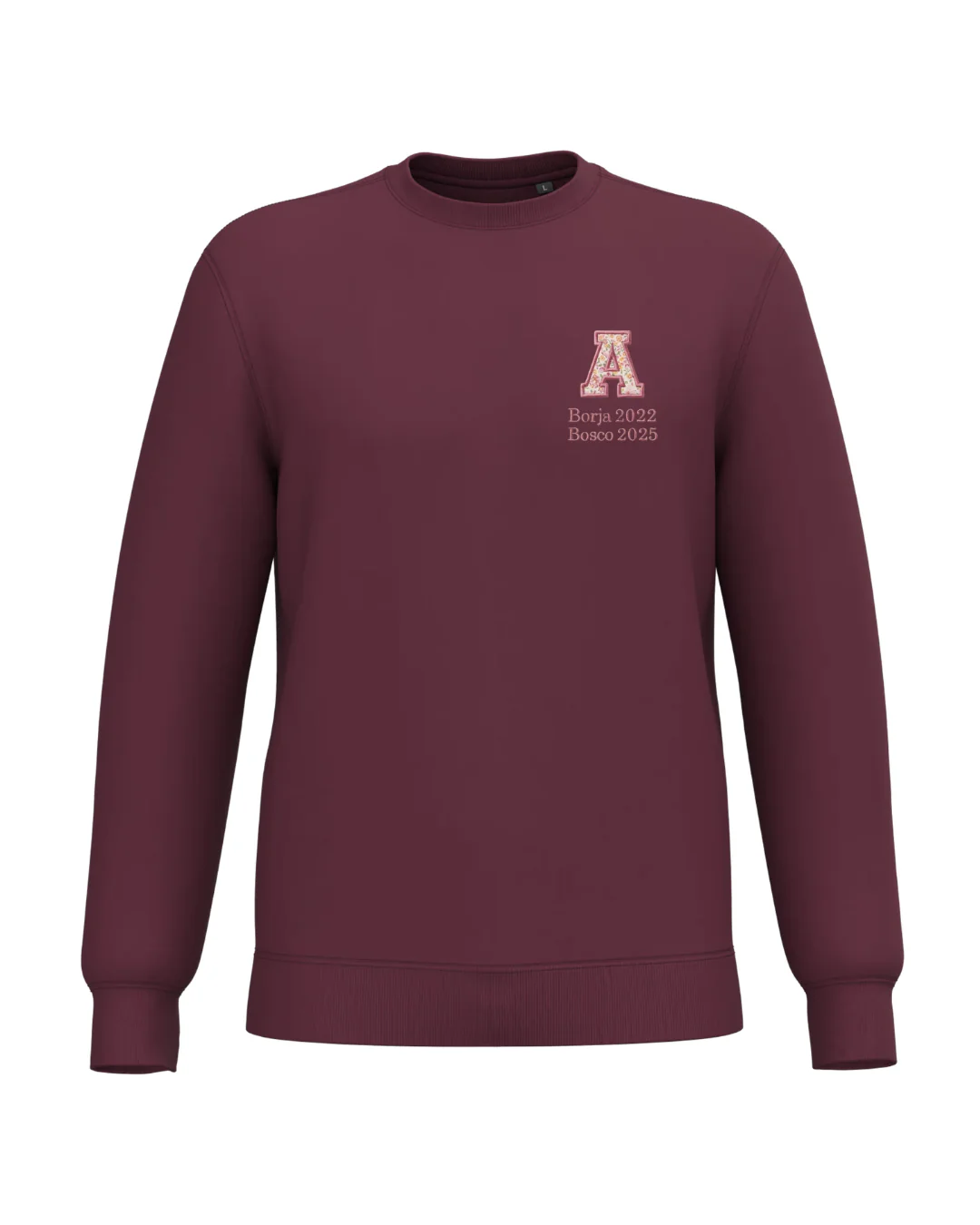Sudadera Unisex personalizada Inicial Especial Día de la Madre granate - Image 2
