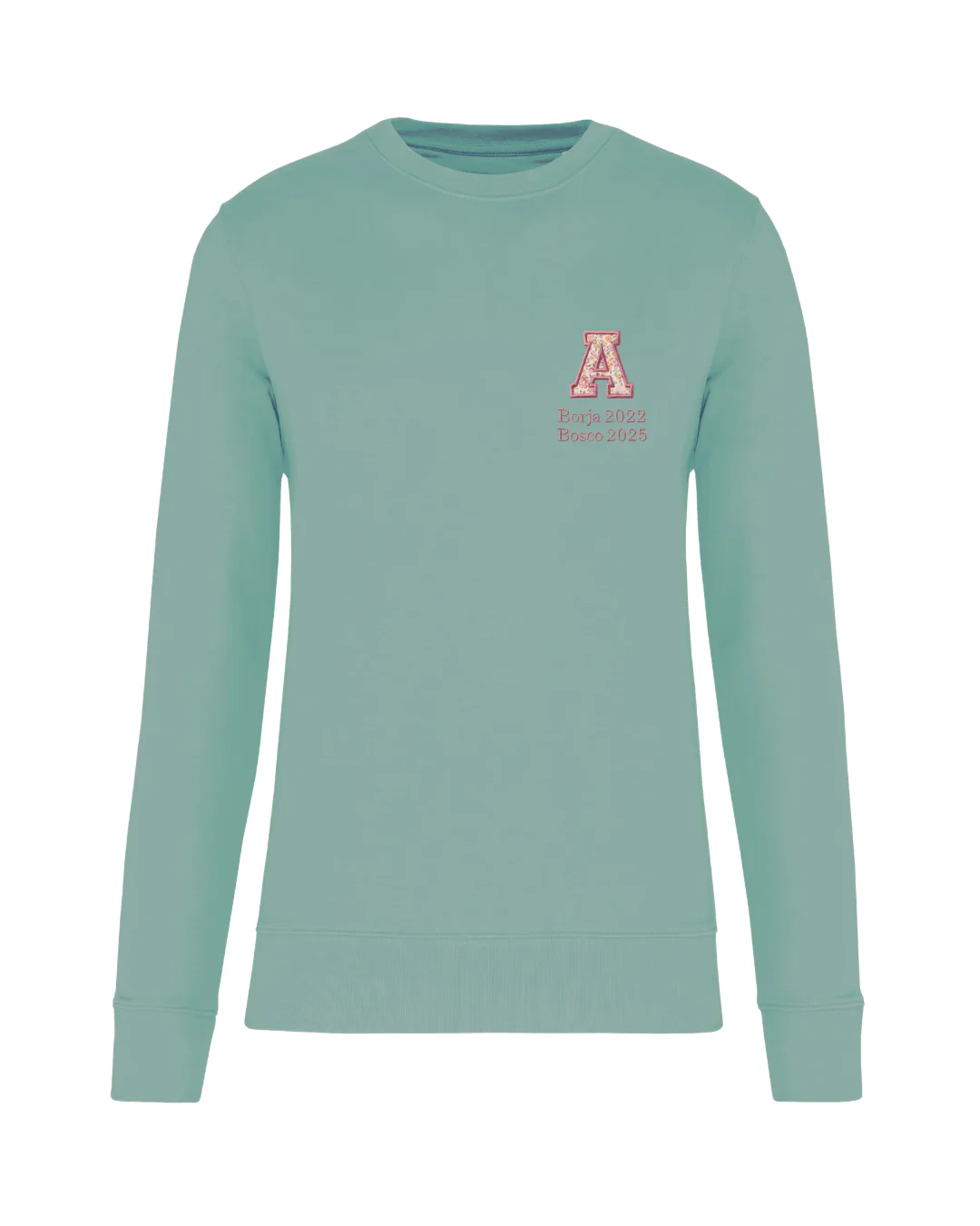 Sudadera Unisex personalizada Inicial Especial Día de la Madre verde mint - Image 2
