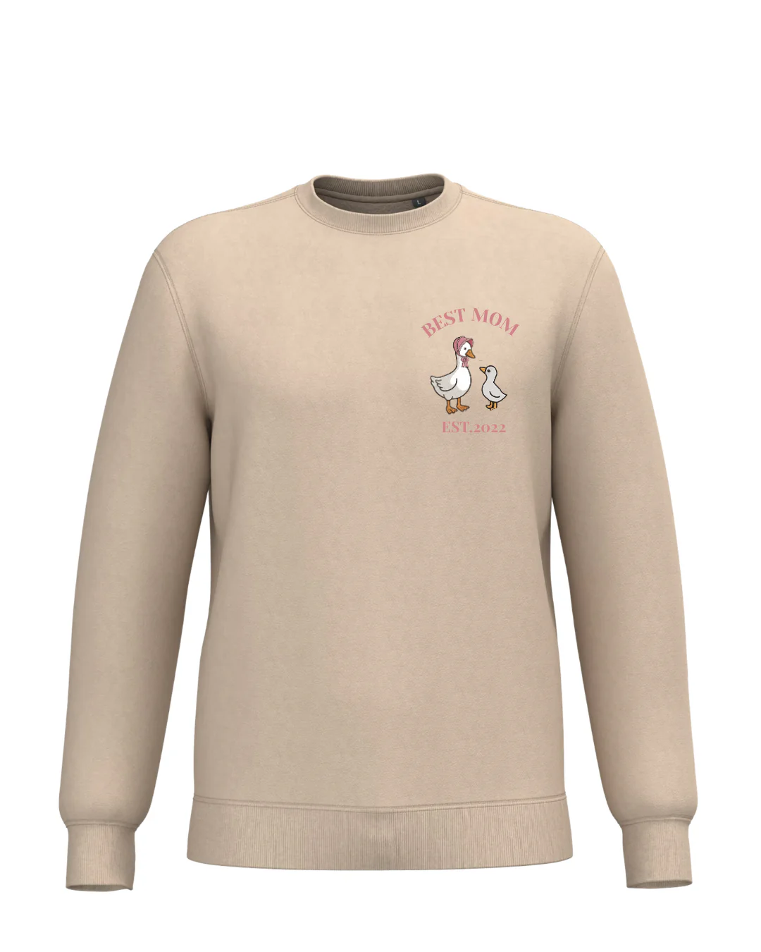 Sudadera Unisex personalizada Mamá Pato Beige - Image 2