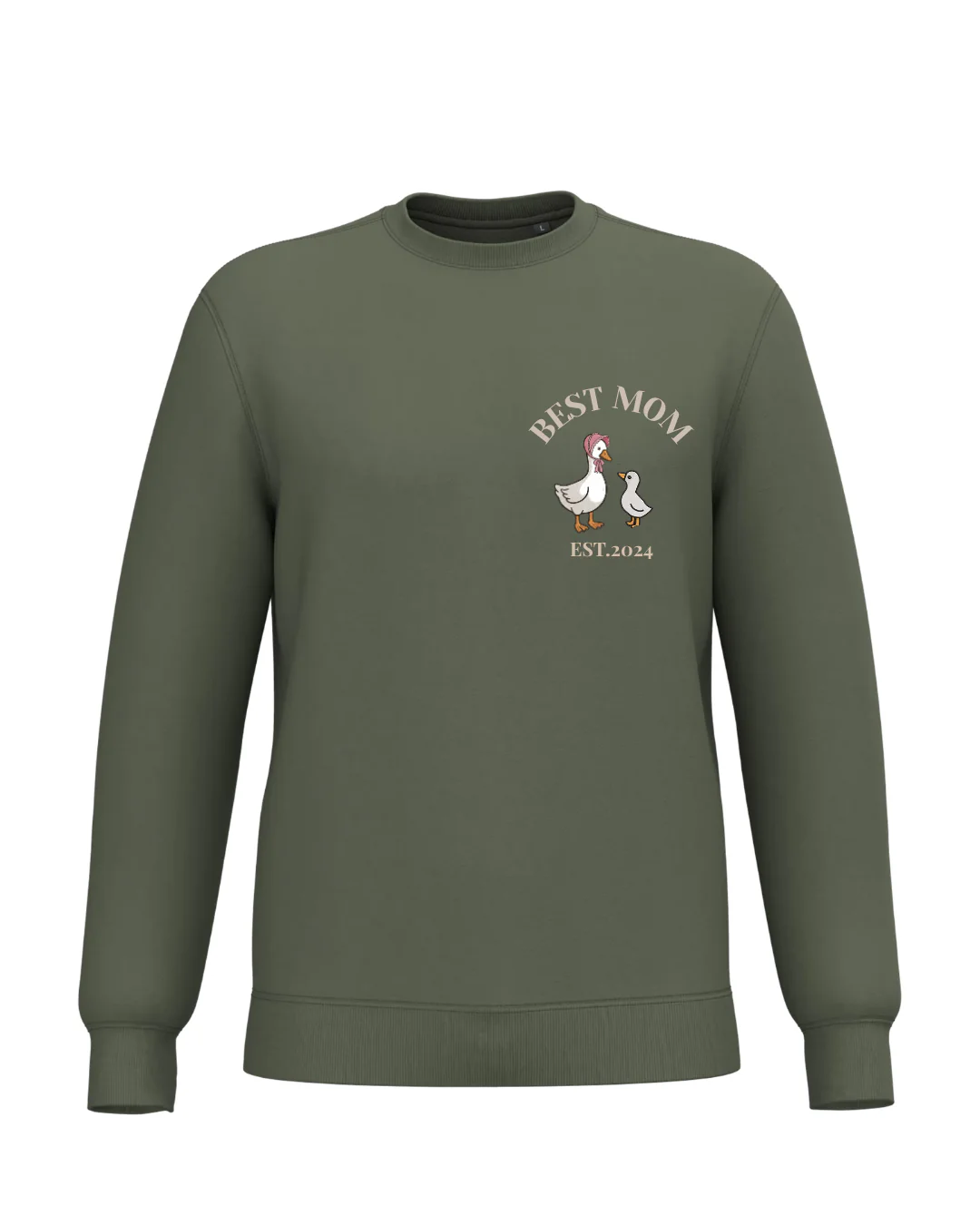 Sudadera Unisex personalizada Mamá Pato Kaki - Image 2