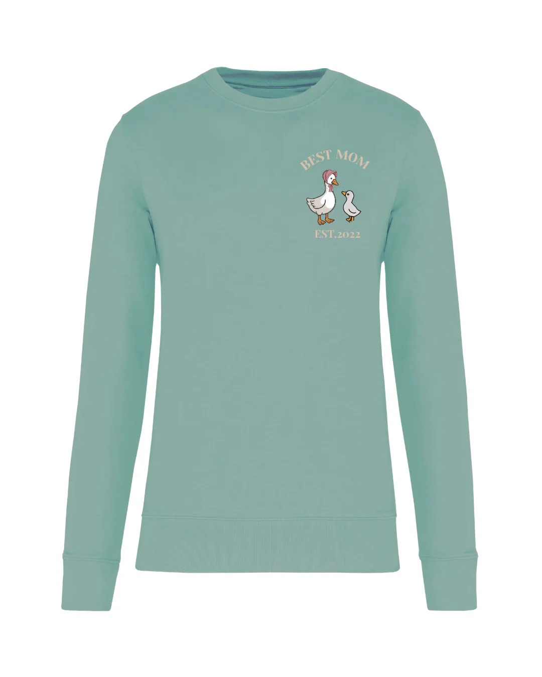 Sudadera Unisex personalizada Mamá Pato Verde mint - Image 2