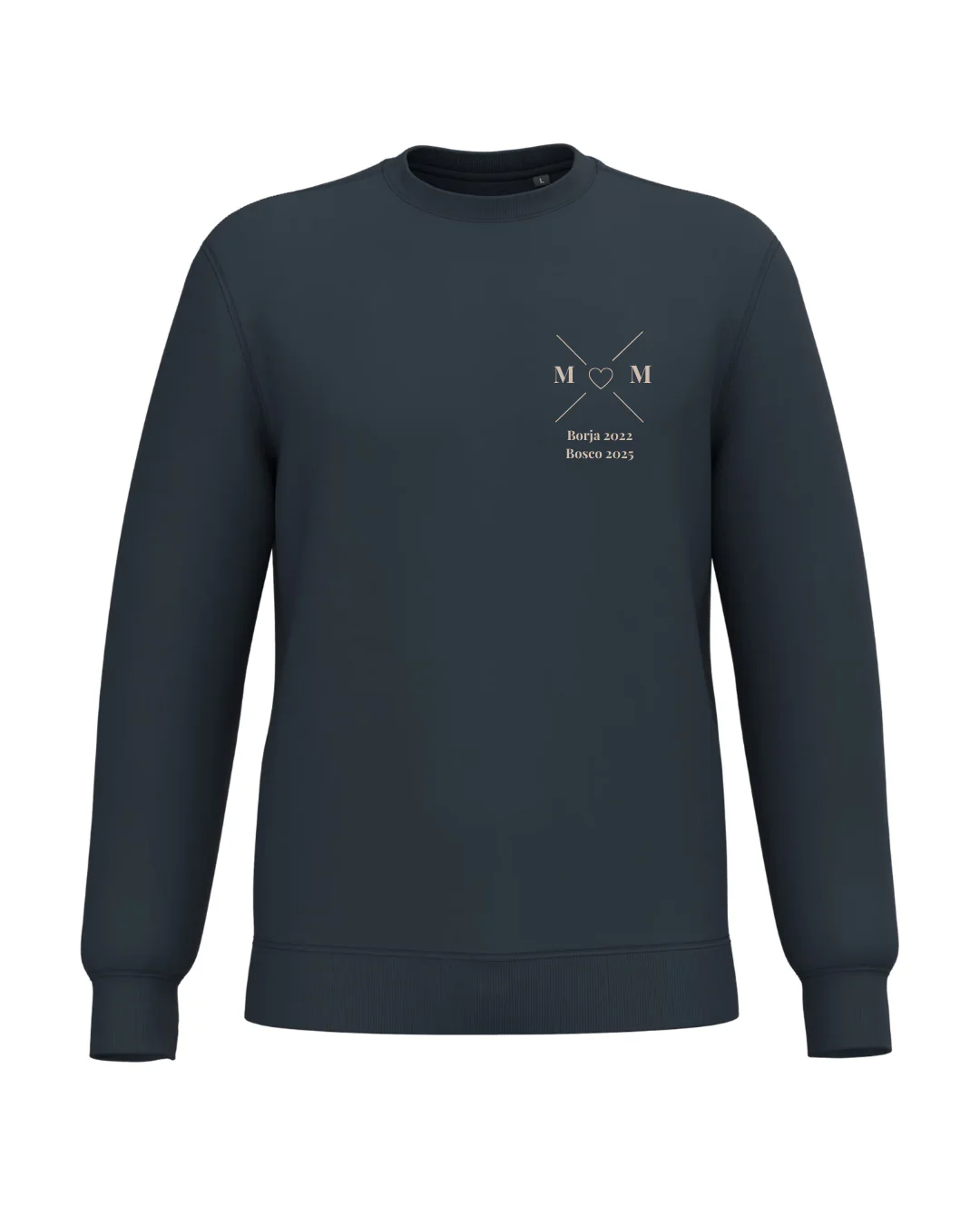 Sudadera Unisex personalizada MOM cruz corazón Azul marino - Image 2