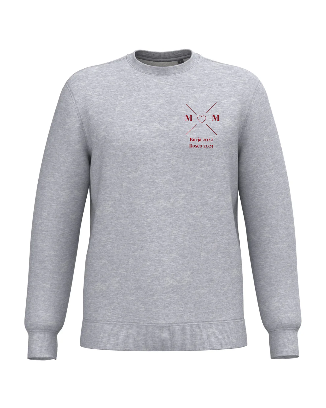 Sudadera Unisex personalizada MOM cruz corazón Gris - Image 2