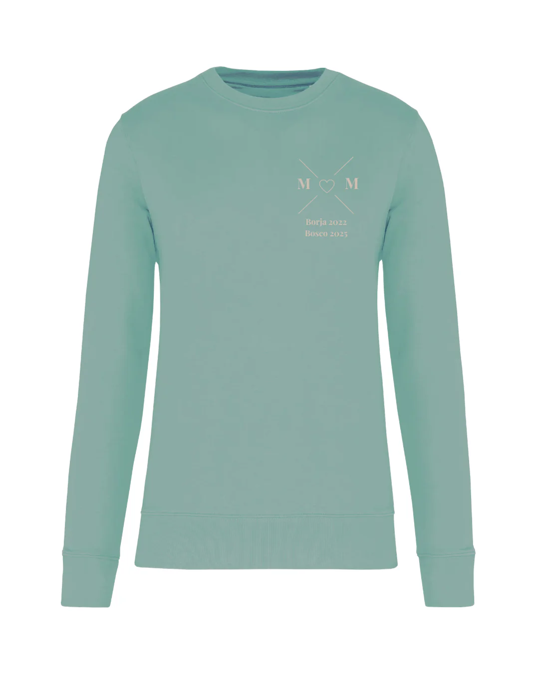Sudadera Unisex personalizada MOM cruz corazón Verde mint - Image 2