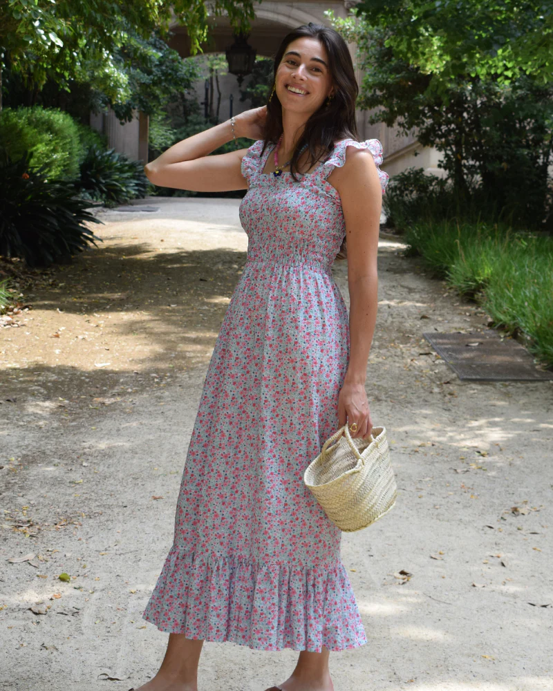 Vestido Rocio Flowers verde agua - Image 6